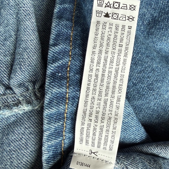 Forever 21 Denim Mini Dress Button Front Tiered NWT Size [M] Y2K - Picture 10 of 10